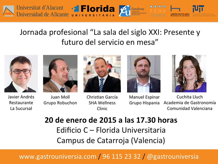 Jornada profesional en Valencia: La sala del siglo XXI, presente y futuro del servicio en mesa