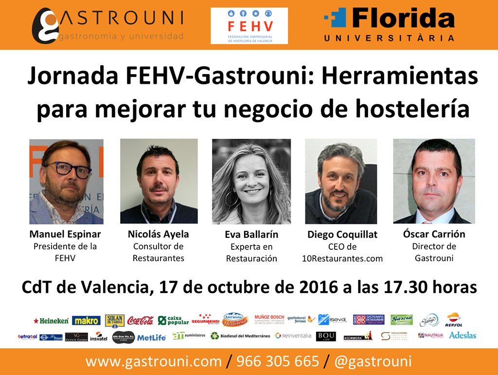 Jornada profesional FEHV-Gastrouni: Herramientas para mejorar tu negocio de hostelería en Valencia